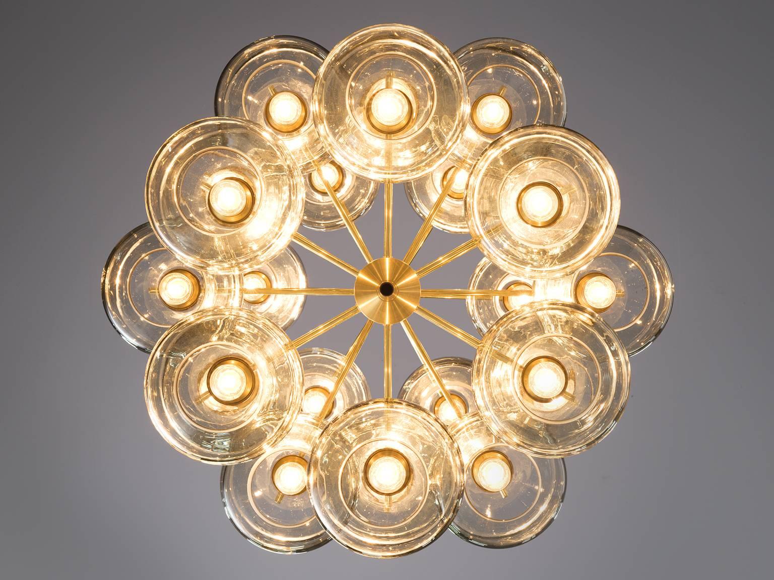 Eight Large Swedish Chandeliers by Holger Johansson, 1952 1