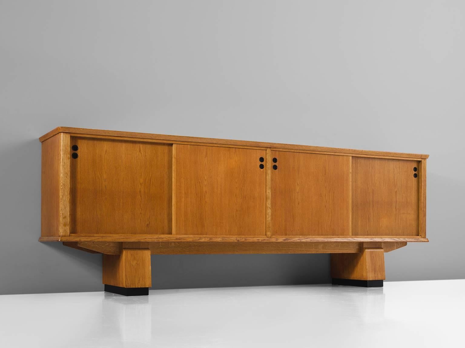 Dutch Rene Gabriel Oak Credenza, 1930s