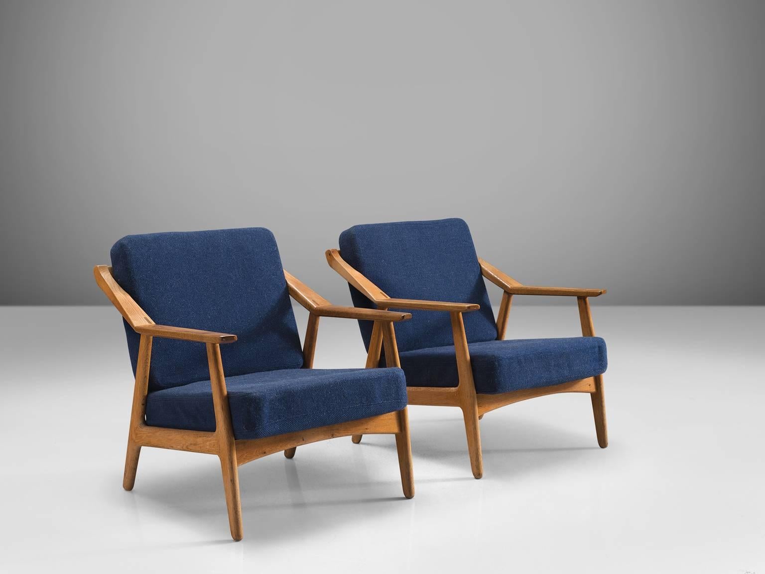 Mid-Century Modern Solid Oak Danish Midcentury Armchairs