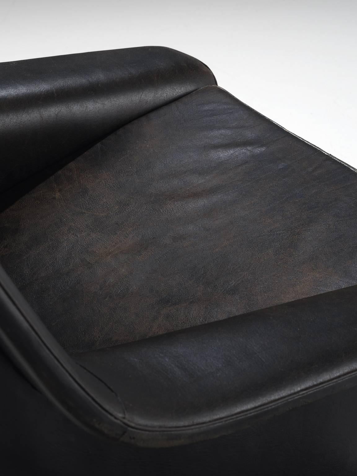Folke Ohlsson Original Black Leather Lounge Chair for Fritz Hansen 2