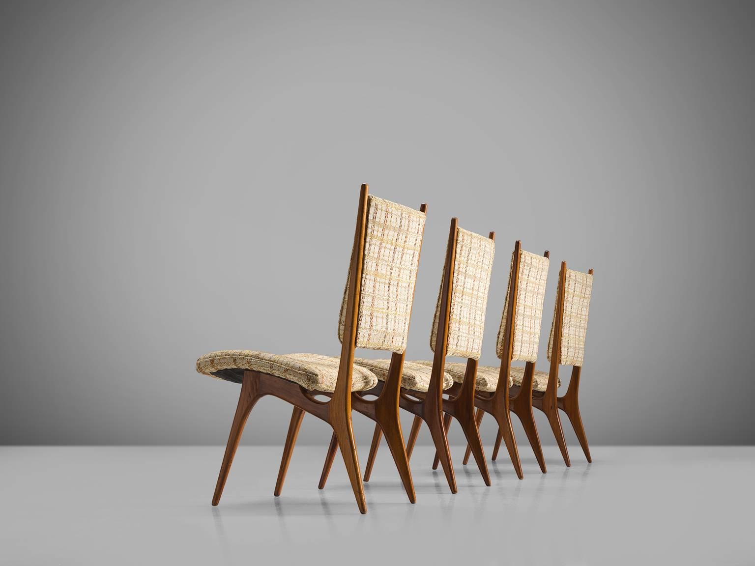 Mid-Century Modern Vladimir Kagan for Dreyfuss Dining Chairs in Walnut