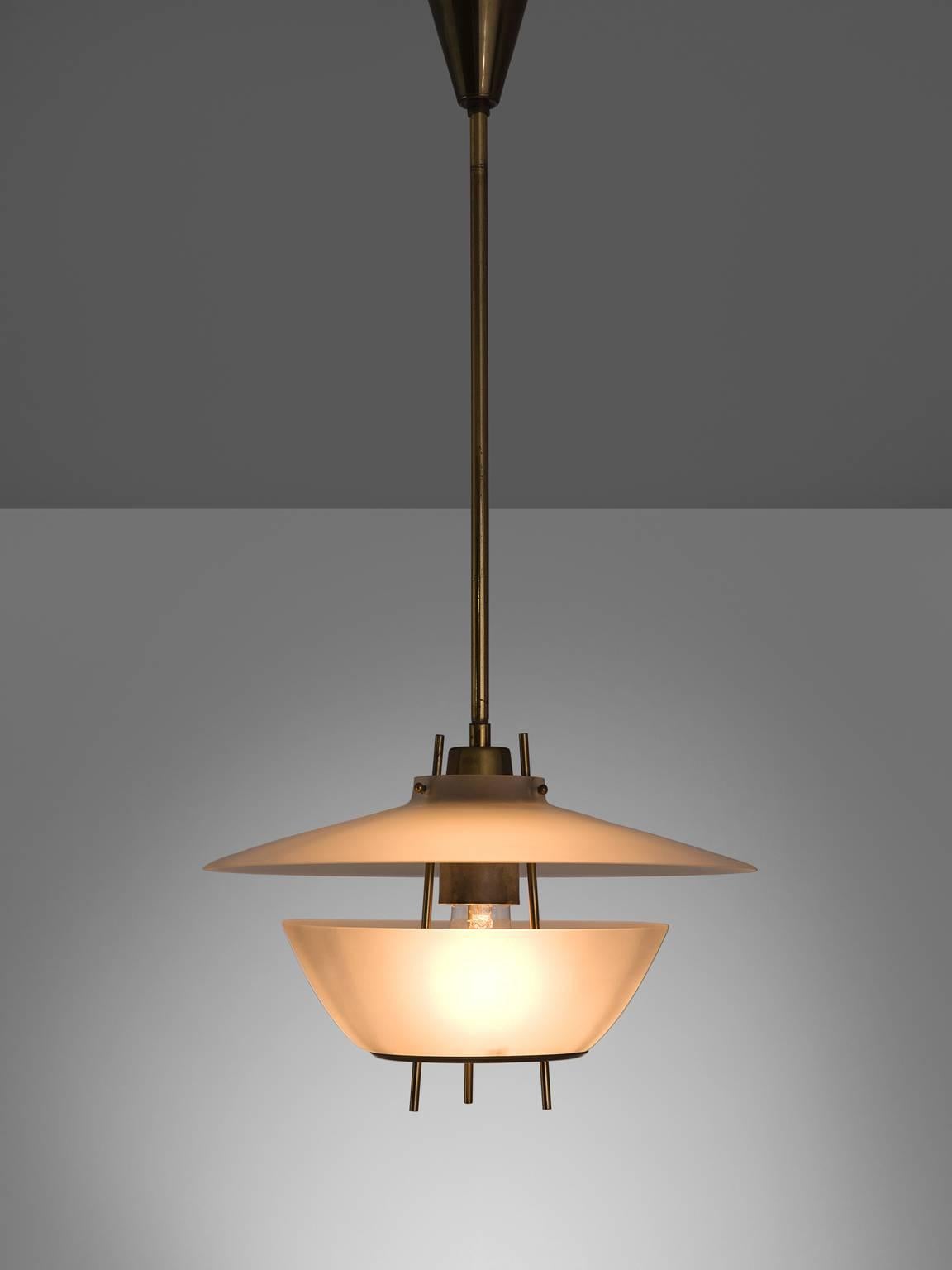 Mid-Century Modern O-Luce of Brass Pendant