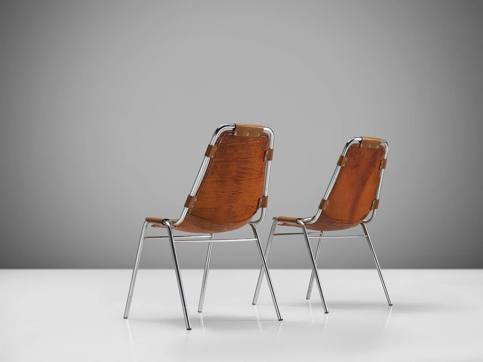 Late 20th Century Set of Four Les Arcs Chairs Selected by Charlotte Perriand 