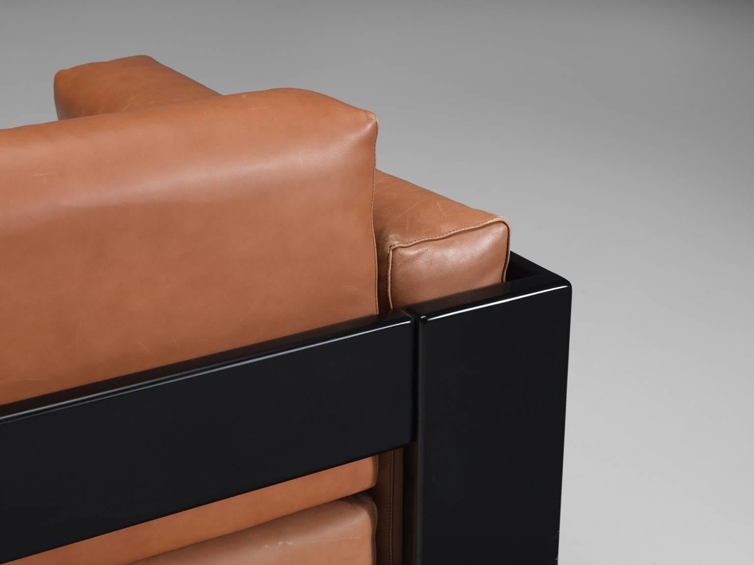 Leather Pair of 'Bastiano' Sofas by Tobia Scarpa for Knoll