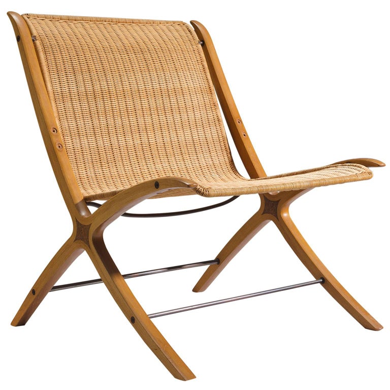 Hvidt and Nielsen for Fritz Hansen XChair in Cane For Sale at 1stDibs