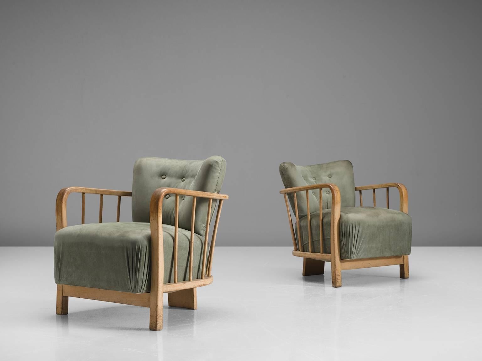 Midcentury Set of Two Sculptural Lounge Chairs In Good Condition In Waalwijk, NL