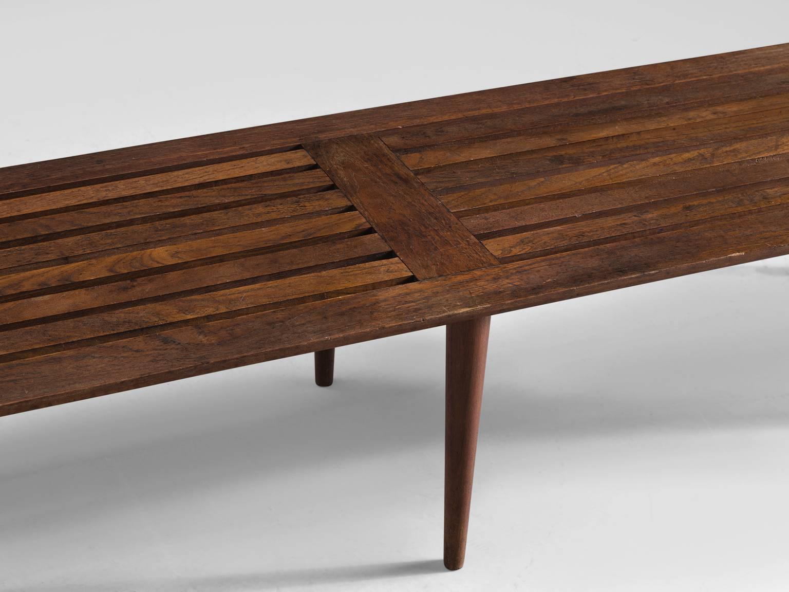 Mid-20th Century Large 2mt/78inch Scandinavian Slatted Bench