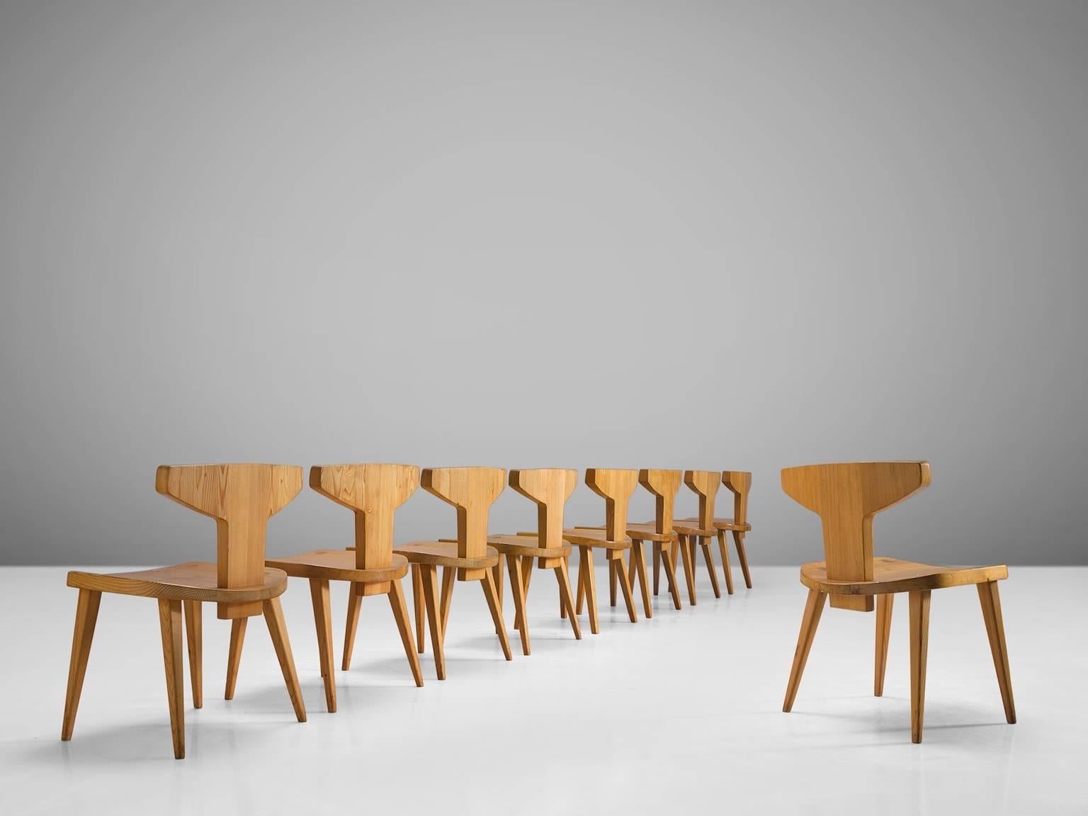 Mid-Century Modern Jacob Kielland-Brandt Set of Nine Dining Chairs