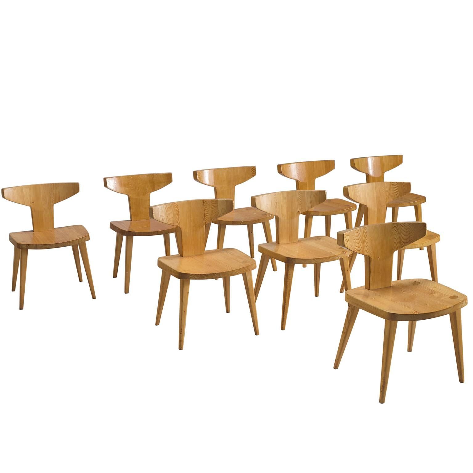 Jacob Kielland-Brandt Set of Nine Dining Chairs