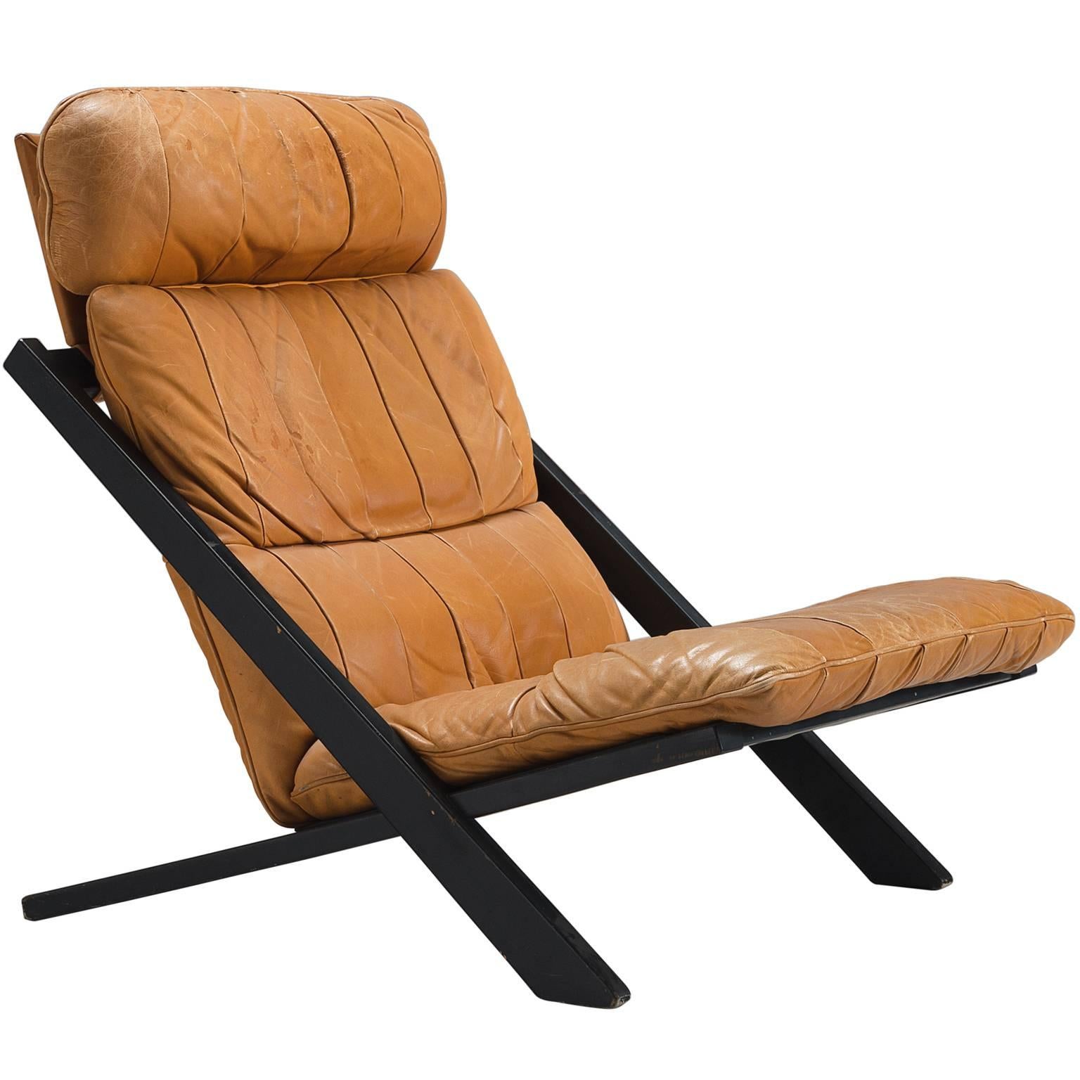 Ueli Berger Cognac Leather Lounge Chair for De Sede