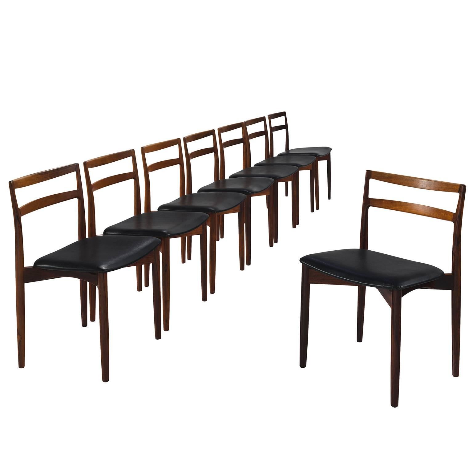 Harry Østergaard Set of Eight Rosewood Dining Chairs