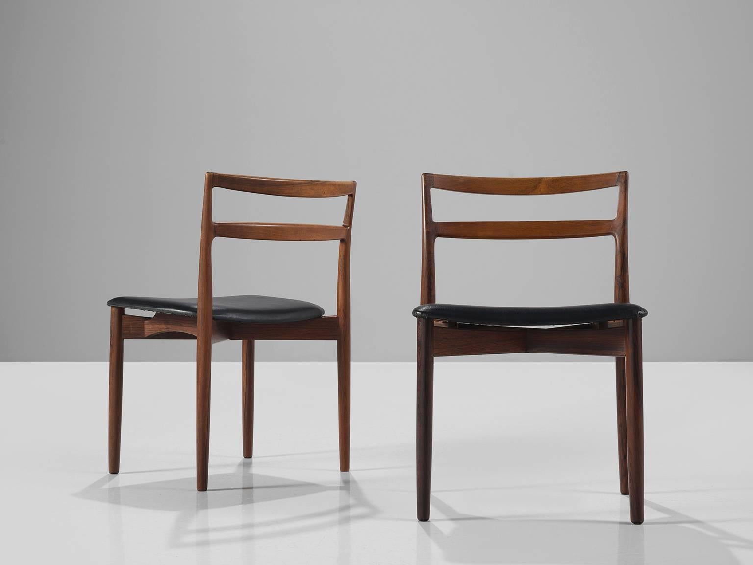 Harry Østergaard Set of Eight Rosewood Dining Chairs In Good Condition In Waalwijk, NL