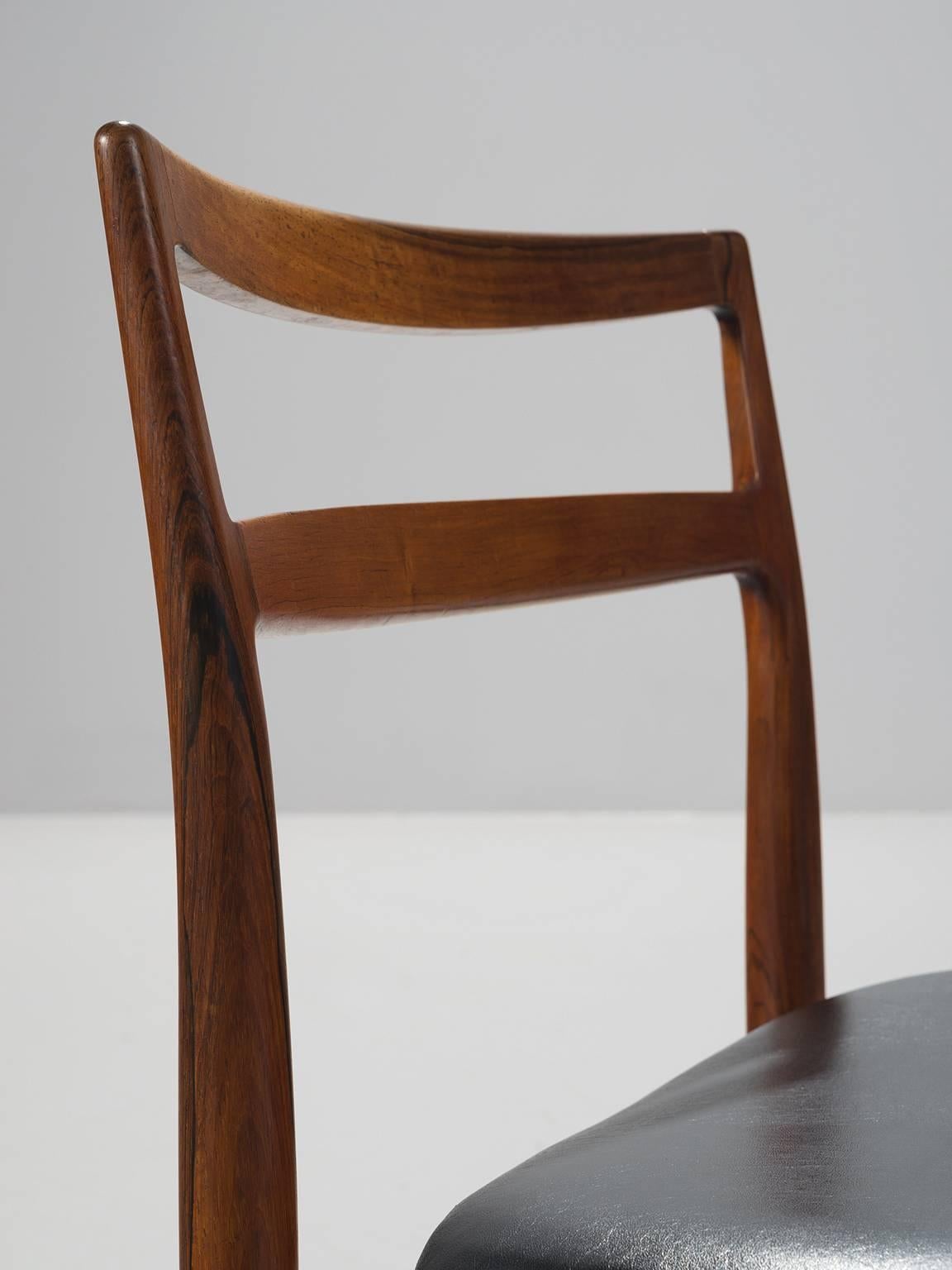 Mid-20th Century Harry Østergaard Set of Eight Rosewood Dining Chairs