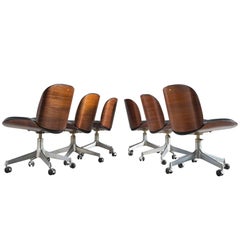 Used MIM Roma Rosewood Swivel Office Chairs