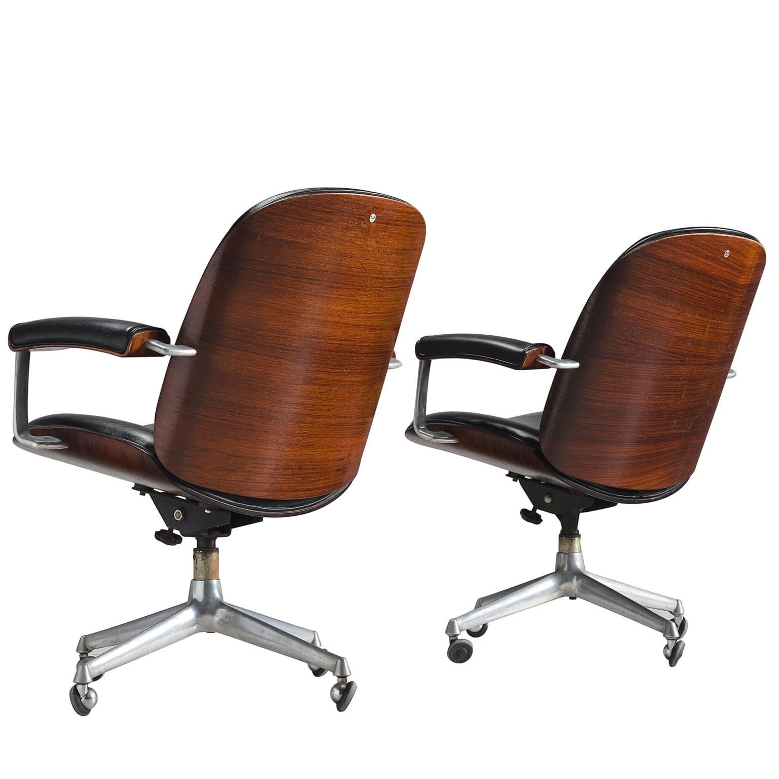 MIM Roma Rosewood Swivel Armchairs