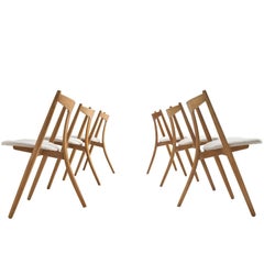 Set of Six Danish Dining Chairs in Teak and Oak