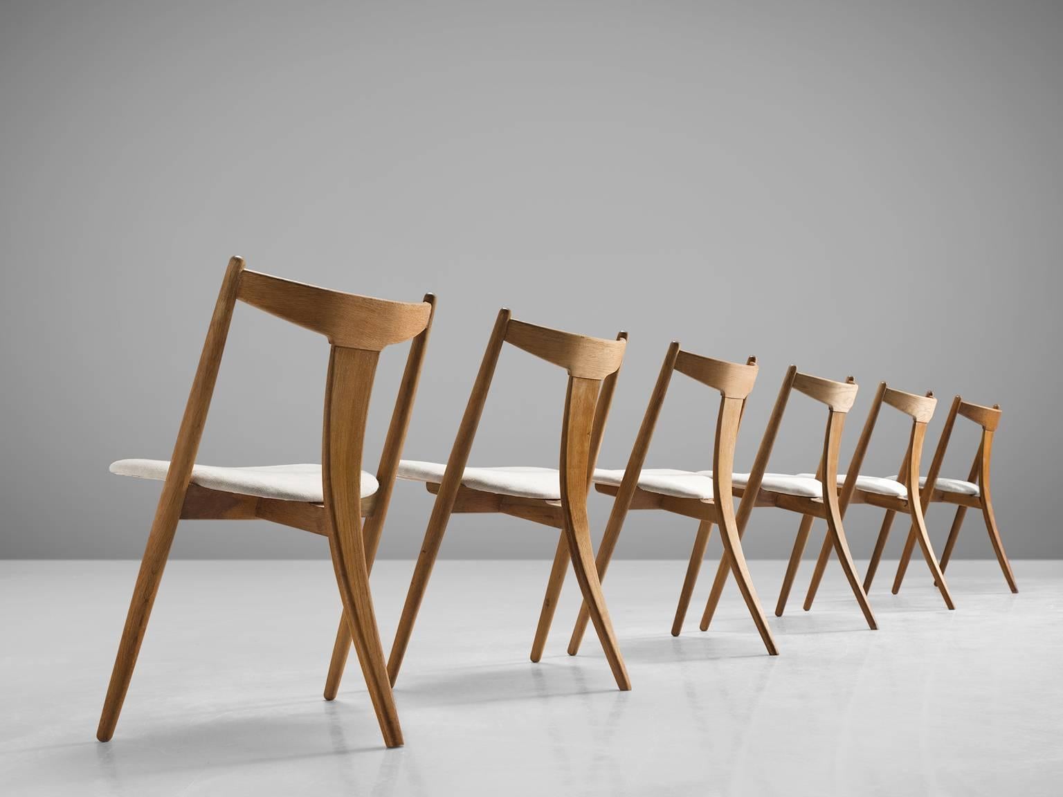 Set of Six Danish Dining Chairs in Teak and Oak In Good Condition In Waalwijk, NL