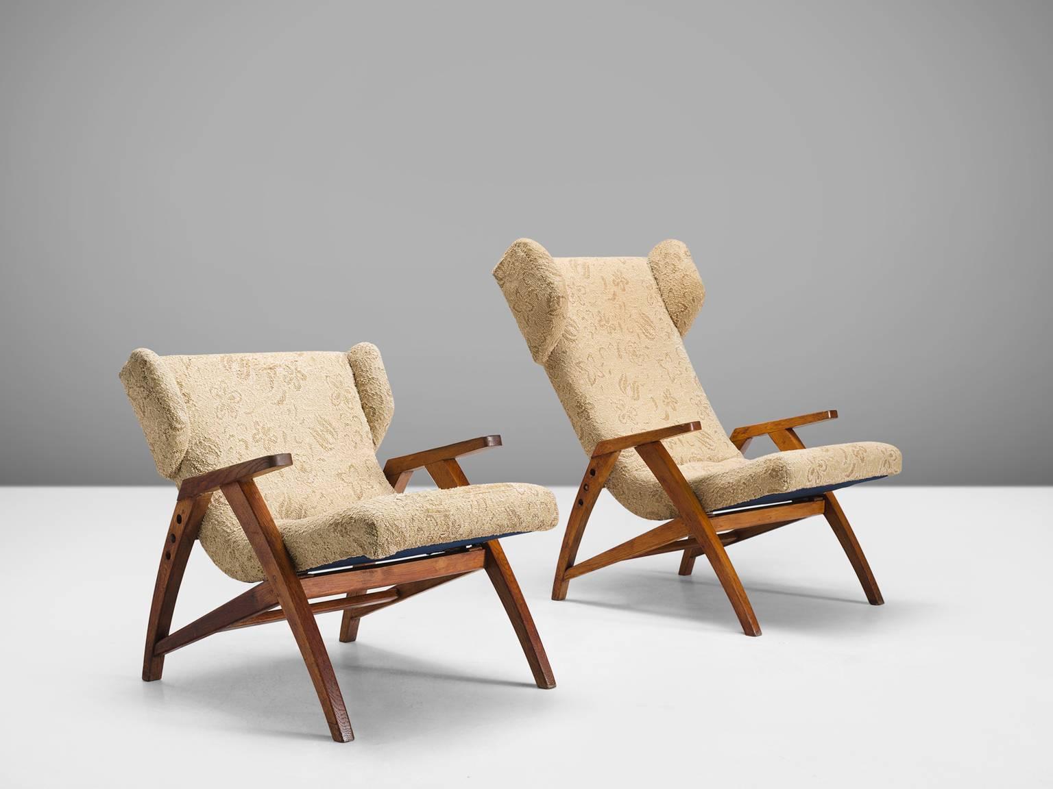 Mid-20th Century Midcentury Oak 'Him' Wingback Chairs
