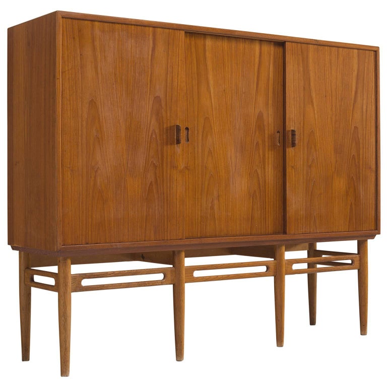 Danish Maker Highboard in Teak For Sale at 1stdibs