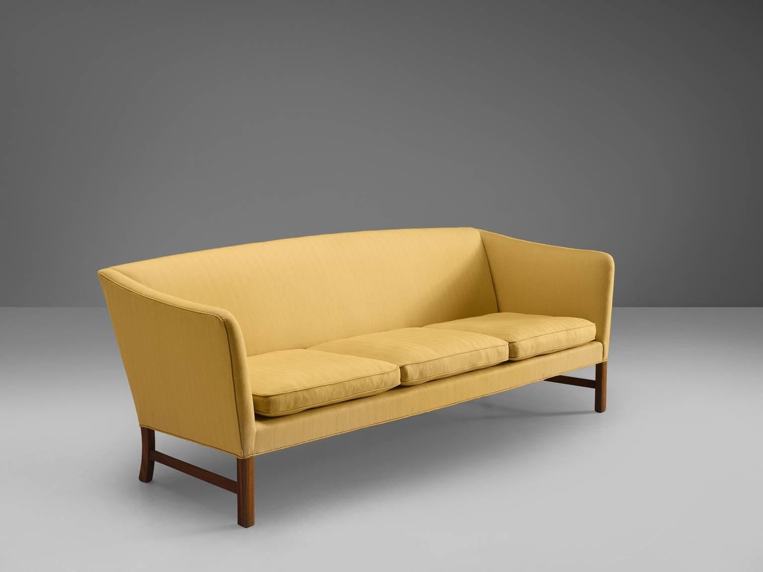 Scandinavian Modern Ole Wanscher Three-Seat Sofa, circa 1950