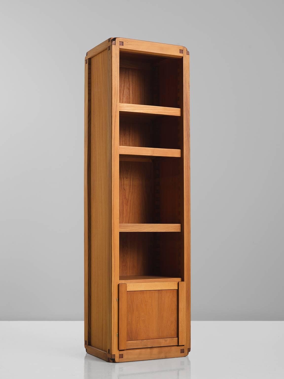 Pierre Chapo, cabinet B10, solid elm, France, 1960s. 

This bookcase or high cabinet is designed by the French designer Pierre Chapo. It is a piece of furniture that is modular and therefore could be designed according to the clients own wishes.