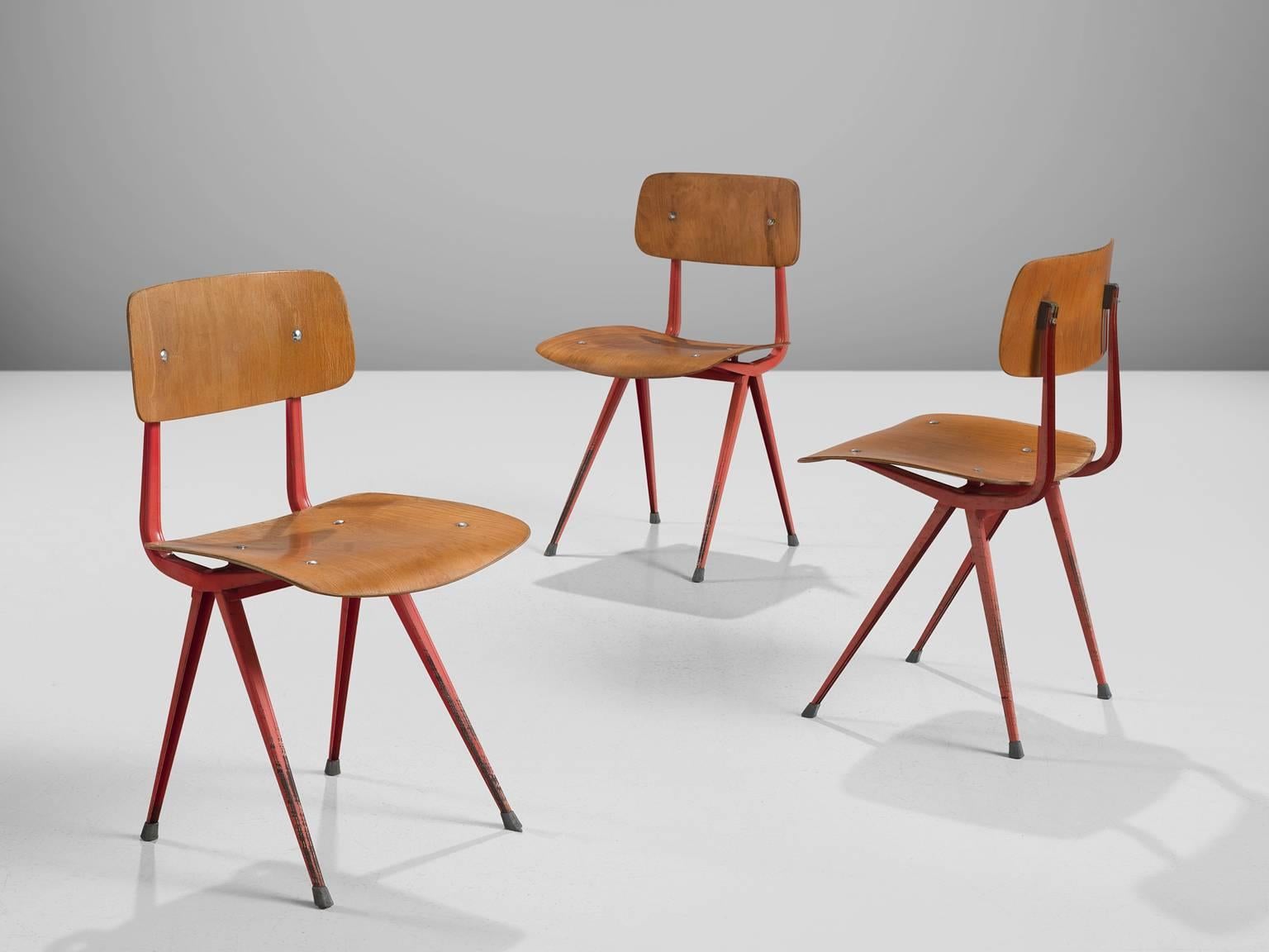 Dutch Friso Kramer Large Quantity Magenta Chairs for Ahrend de Cirkel