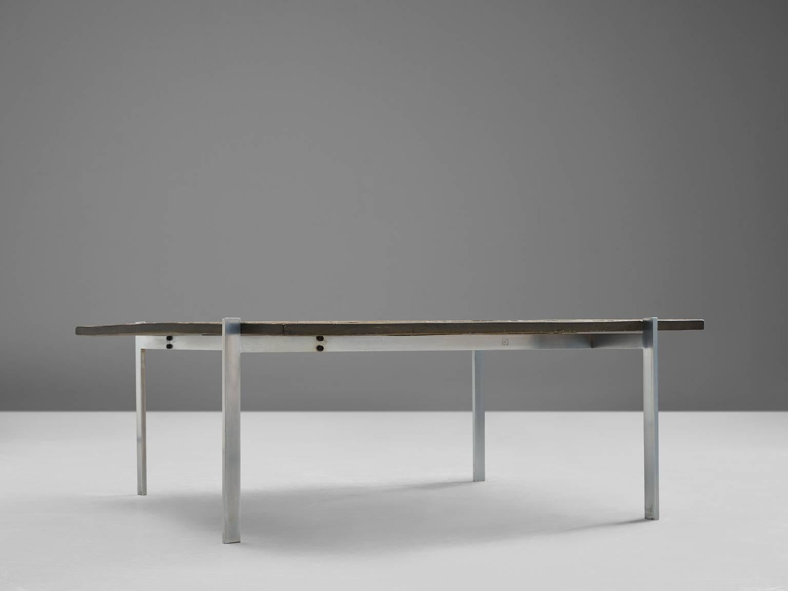 Poul Kjærholm PK61 Coffee Table in Patinated Ocre Slate In Good Condition In Waalwijk, NL