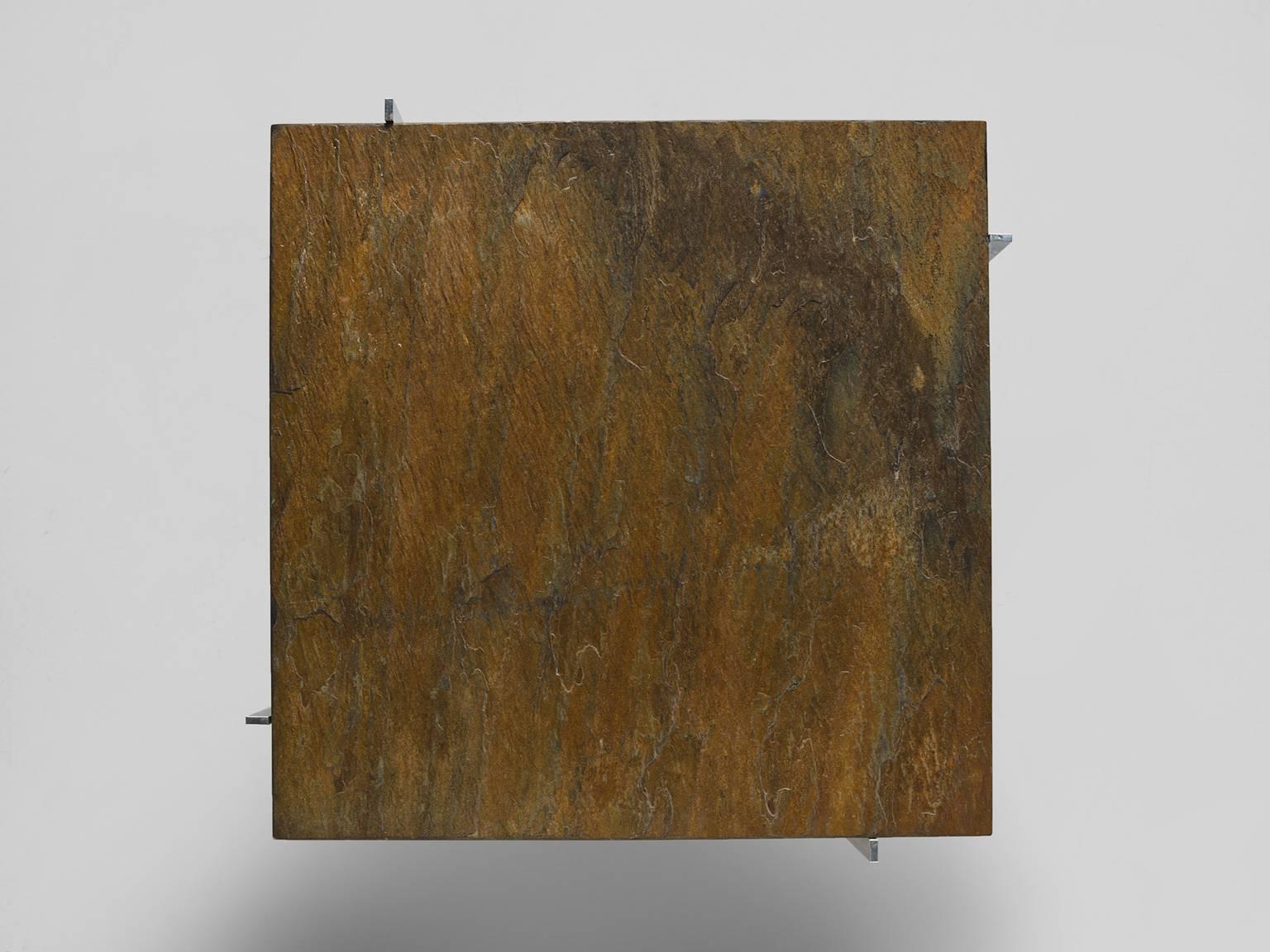 Danish Poul Kjærholm PK61 Coffee Table in Patinated Ocre Slate