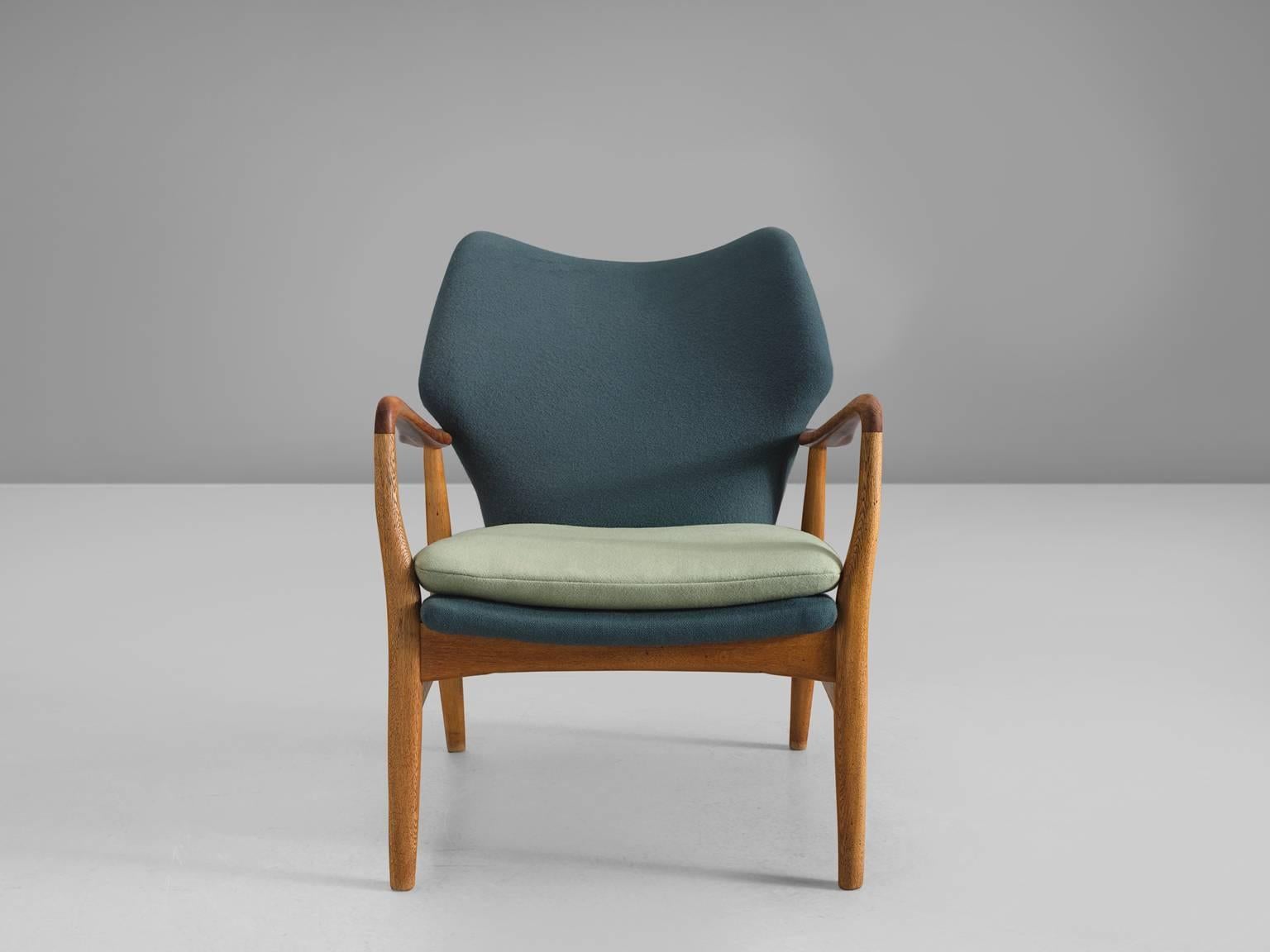 Aksel Bender Madsen Teak and Oak Lounge Chair In Good Condition In Waalwijk, NL