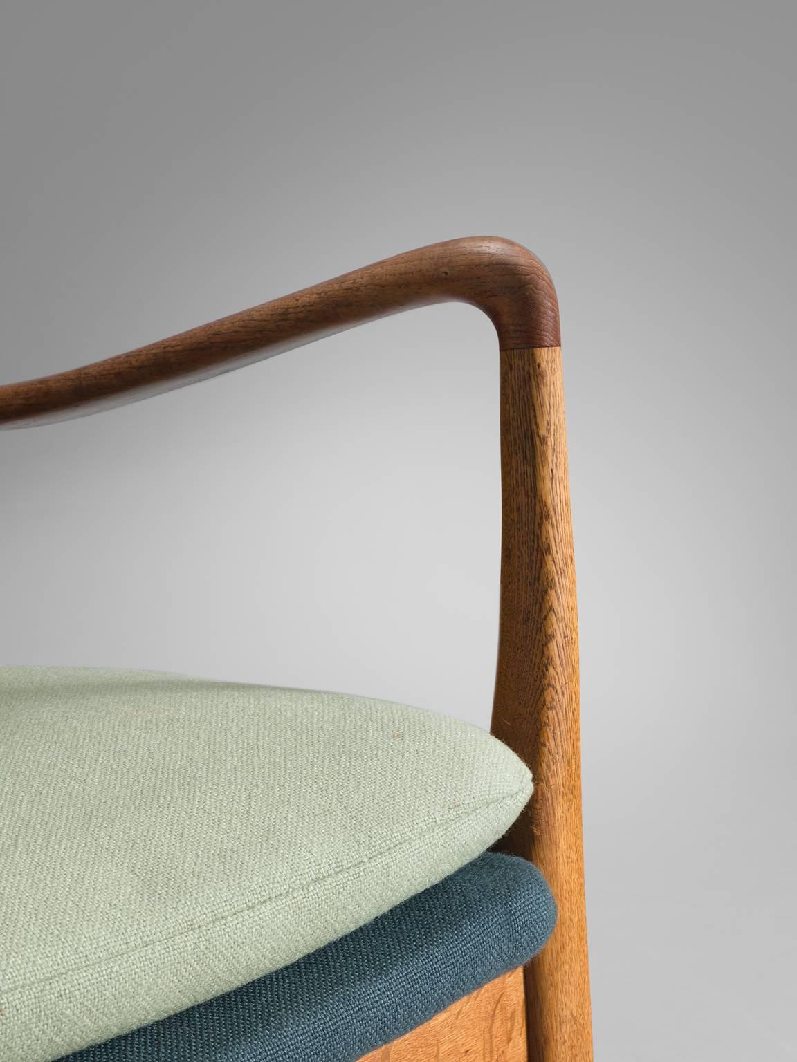 Fabric Aksel Bender Madsen Teak and Oak Lounge Chair