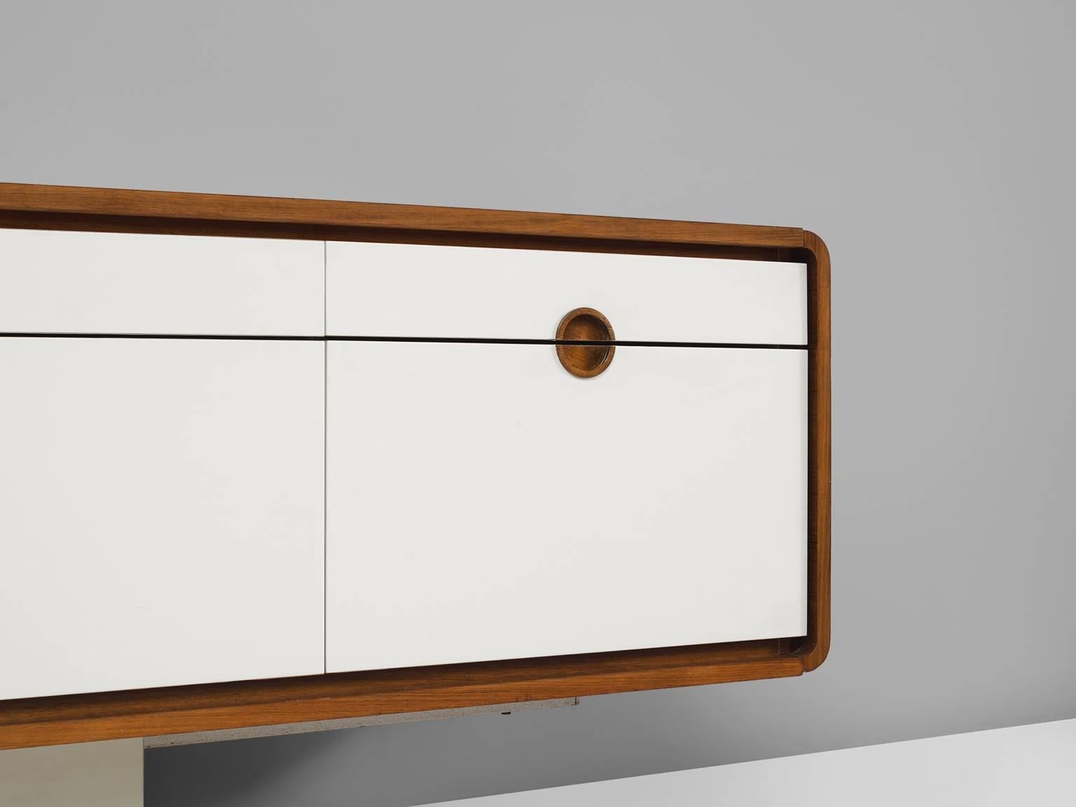 Pedestal Sideboard with Automated Movable Mirrored Dry Bar 1