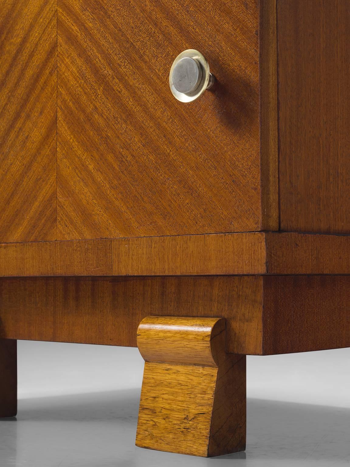 Art Deco Nighstands in Mahogany and Stone  3