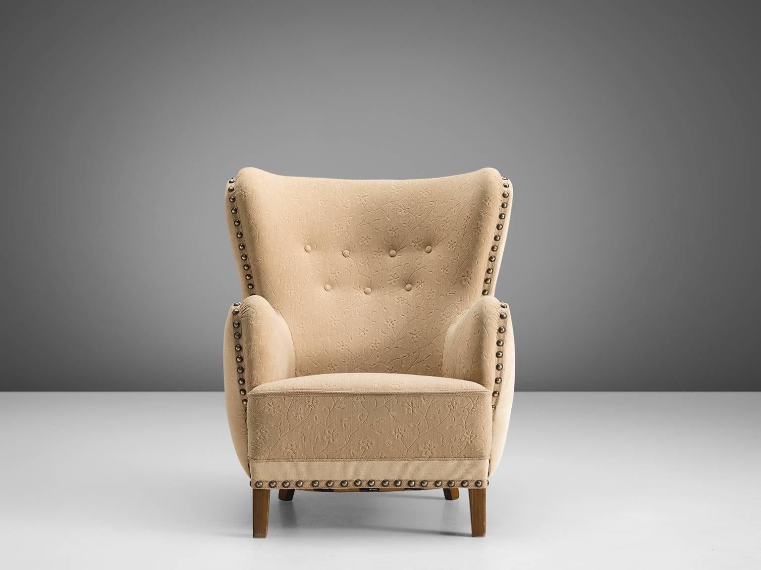 Mid-20th Century Danish Wingback Lounge Chair 