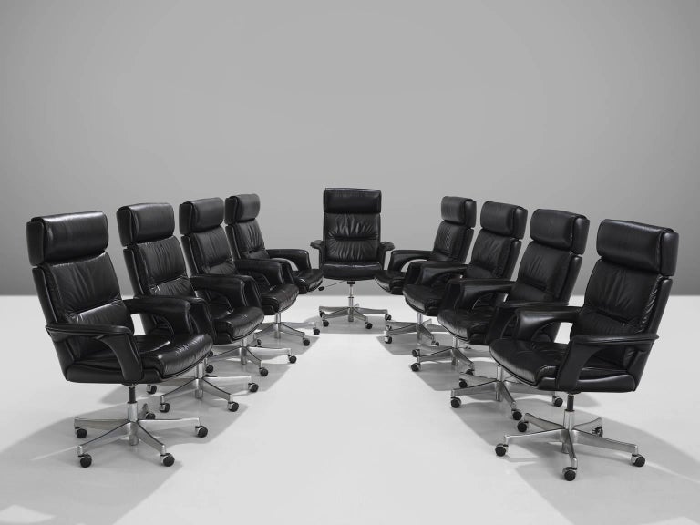 leather conference chairs executive postmodern set of nine black leather conference chairs for sale at 1stdibs leather conference chairs executive postmodern set of nine black leather conference chairs for sale at 1stdibs