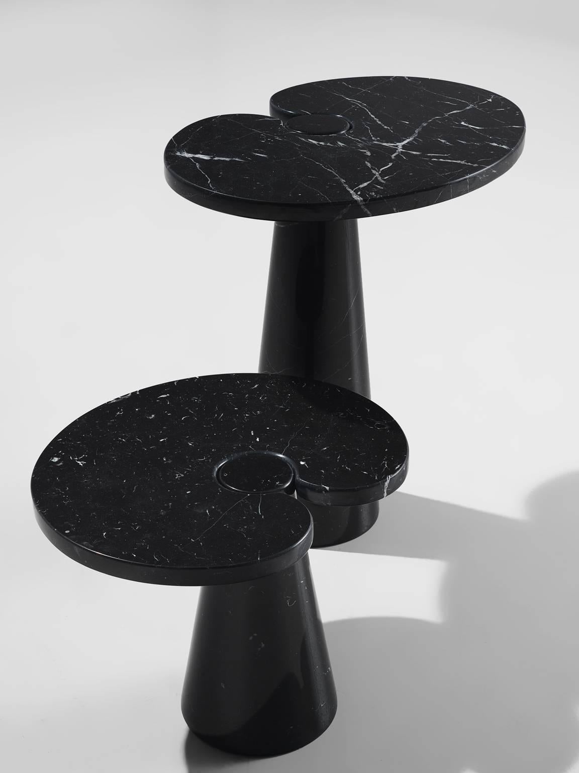 Post-Modern Angelo Mangiarotti Eros Black Marble Cocktail Tables