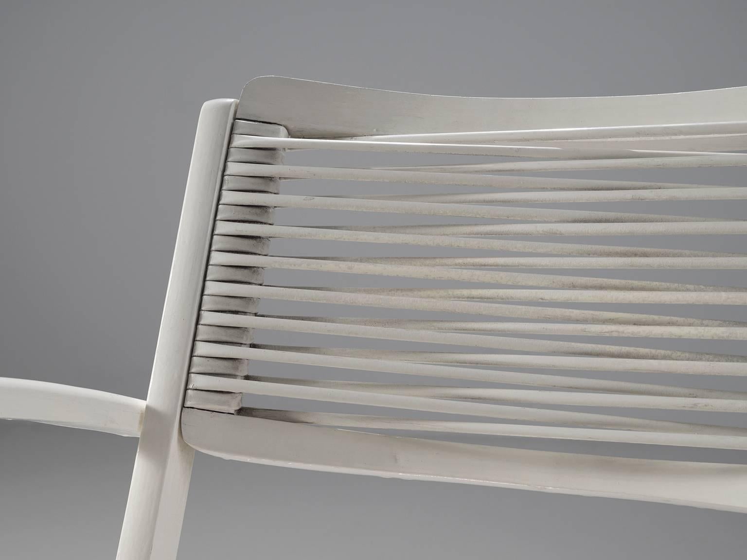Wood Pair of White Folding Chairs