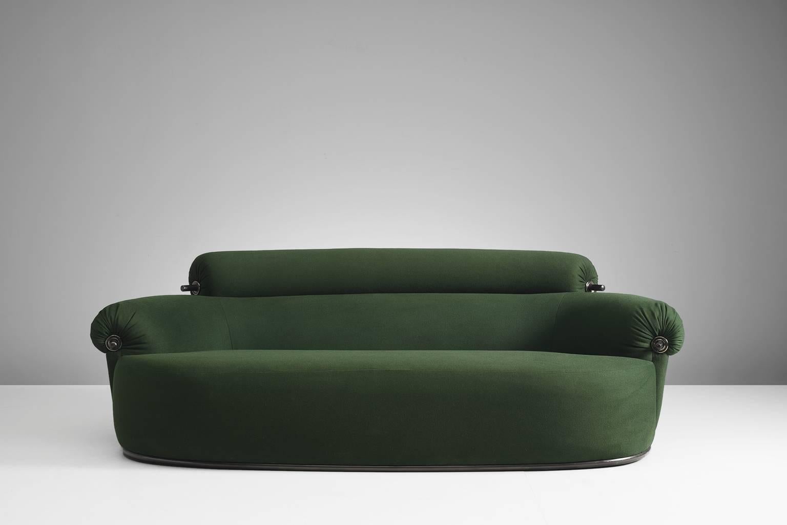 Luigi Caccia Dominioni for Azucena, toro sofa, green fabric, Italy, circa 1960

This sofa model 'P20B Toro' is produced by Azucena. The sofa is designed by Luigi Caccio Dominioni in Milan. The sofa is nicknamed Toro which is used because of