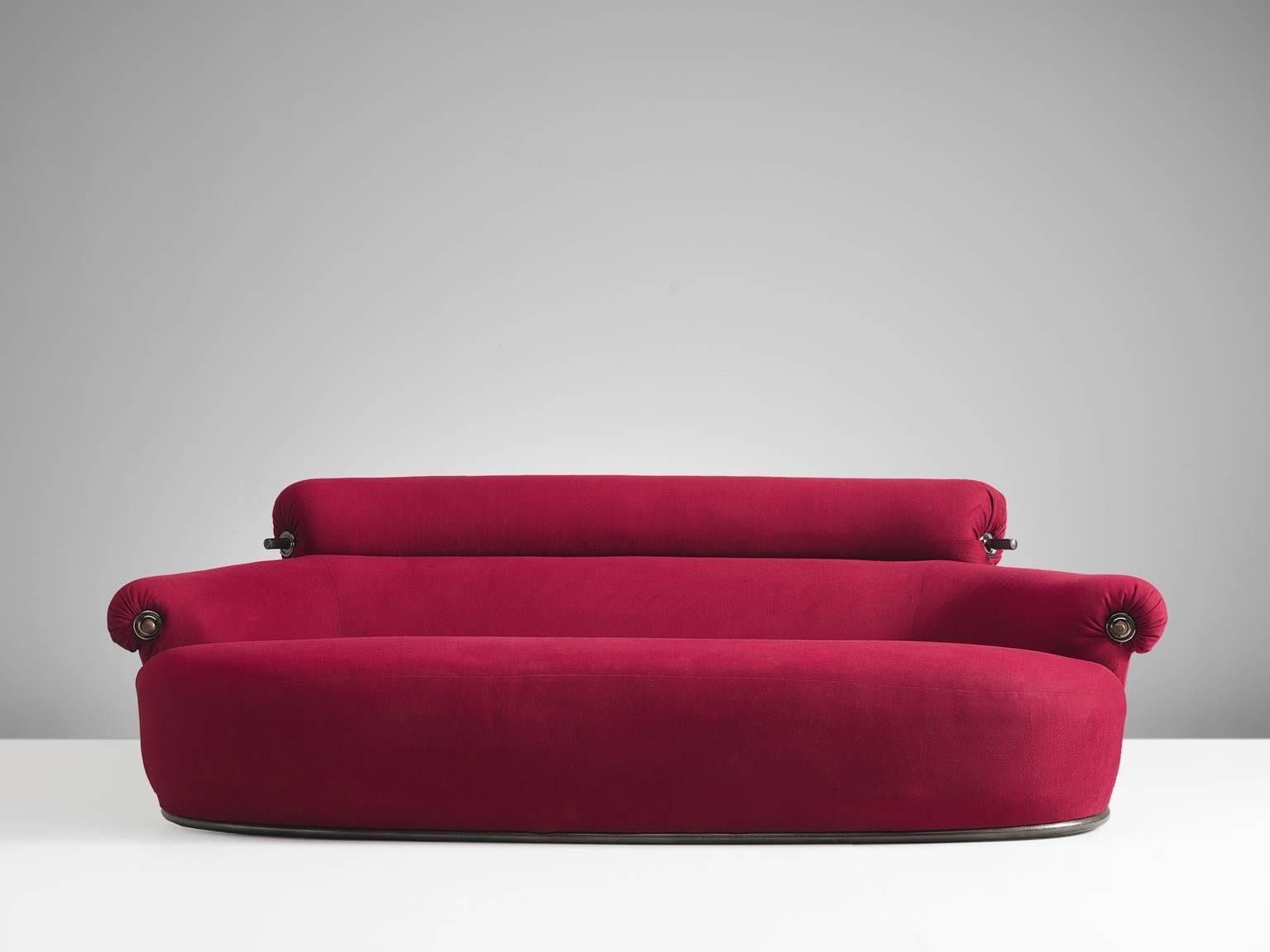 Luigi Caccia Dominioni for Azucena, toro sofa, red fabric, Italy, circa 1960

This sofa model 'P20B Toro' is produced by Azucena. The sofa is designed by Luigi Caccio Dominioni in Milan. The sofa is nicknamed Toro which is used because of several