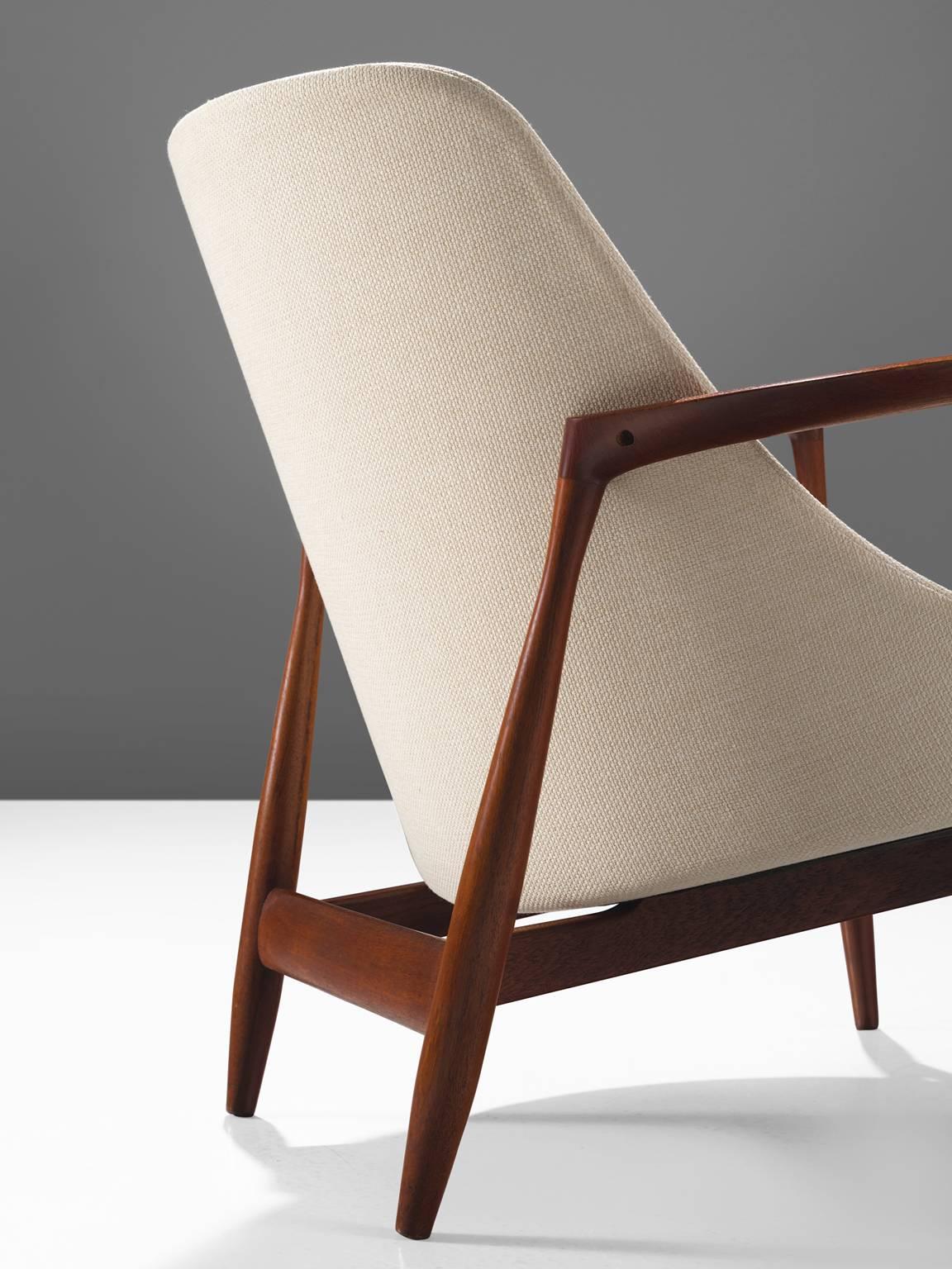 Fabric Ib Kofod-Larsen 'Elizabeth' Chair in Teak