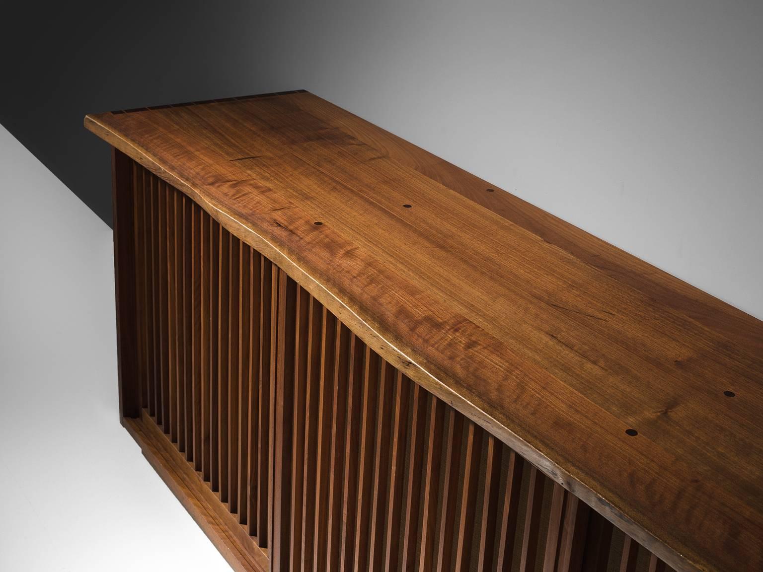 Late 20th Century George Nakashima Cabinet with Walnut and Pandanus Cloth
