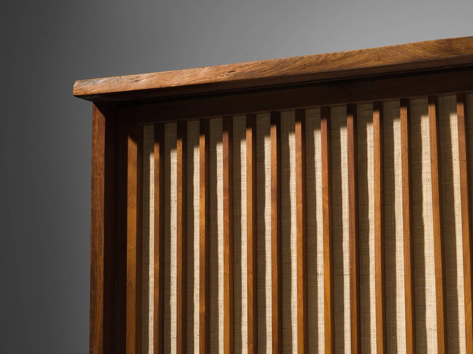 George Nakashima Cabinet with Walnut and Pandanus Cloth 1