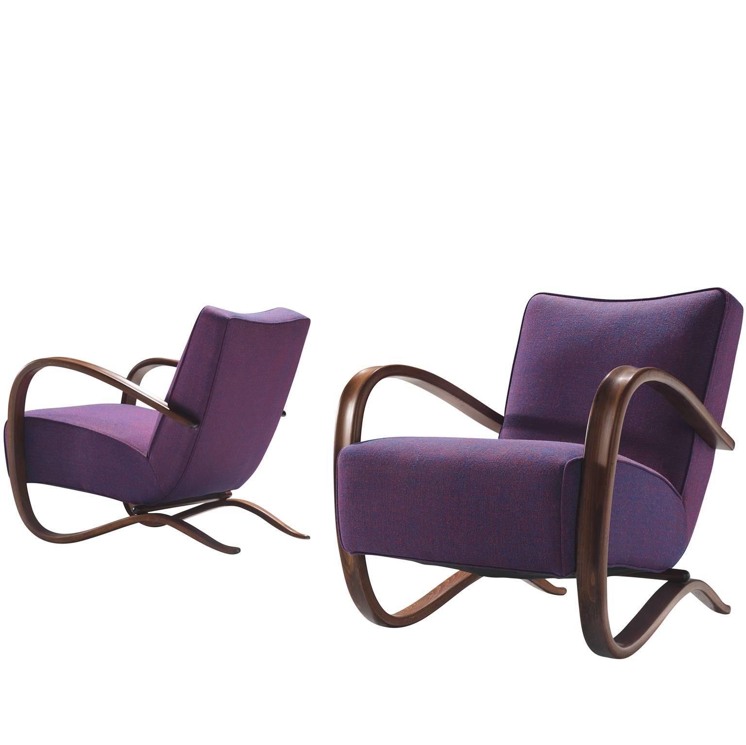 Customized Jindrich Halabala Lounge Chairs