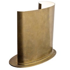 Early Italian Curved Brass Desk Light