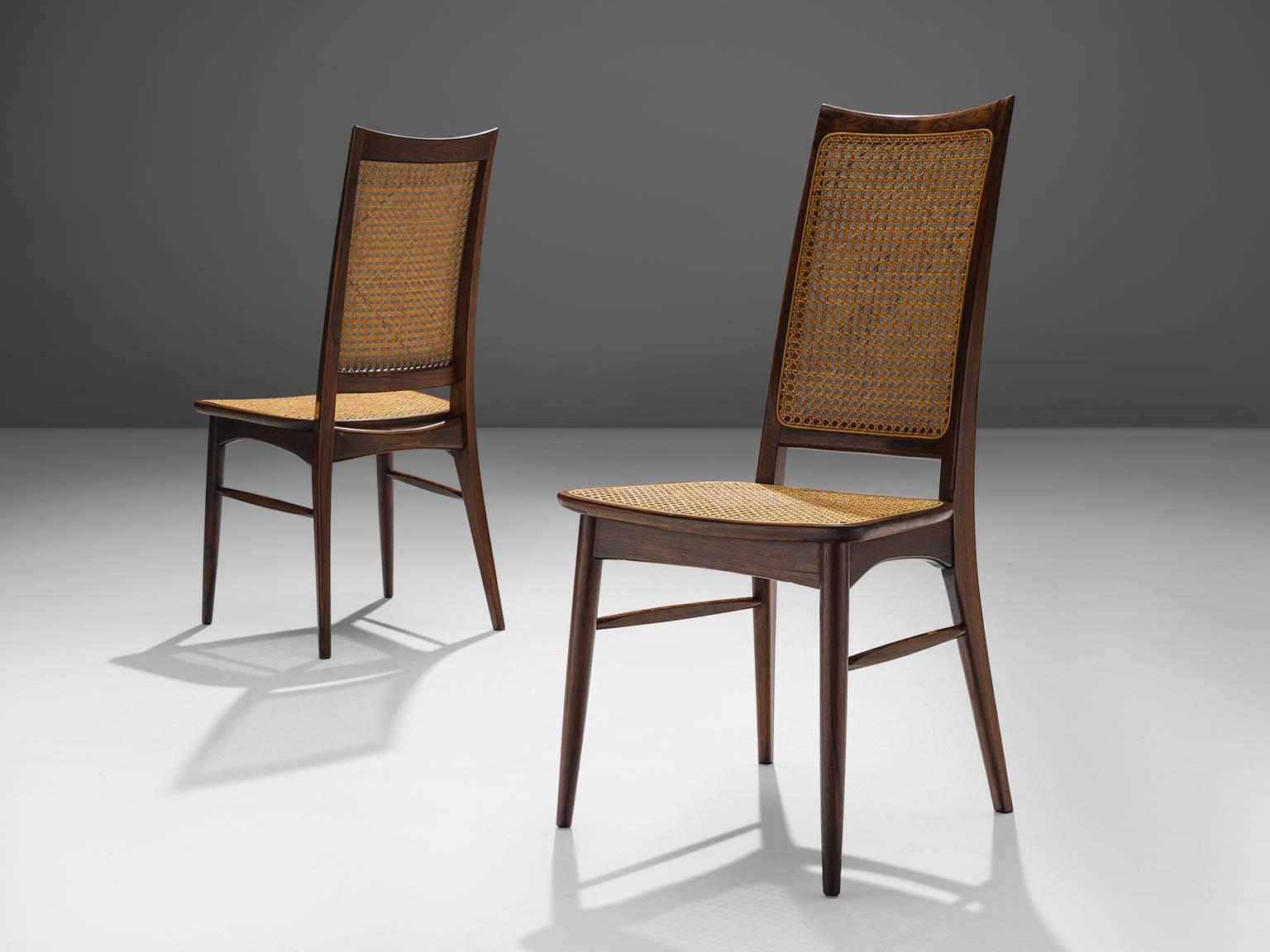 Rare Niels Koefoed Set of Six Rosewood Dining Chairs In Excellent Condition In Waalwijk, NL