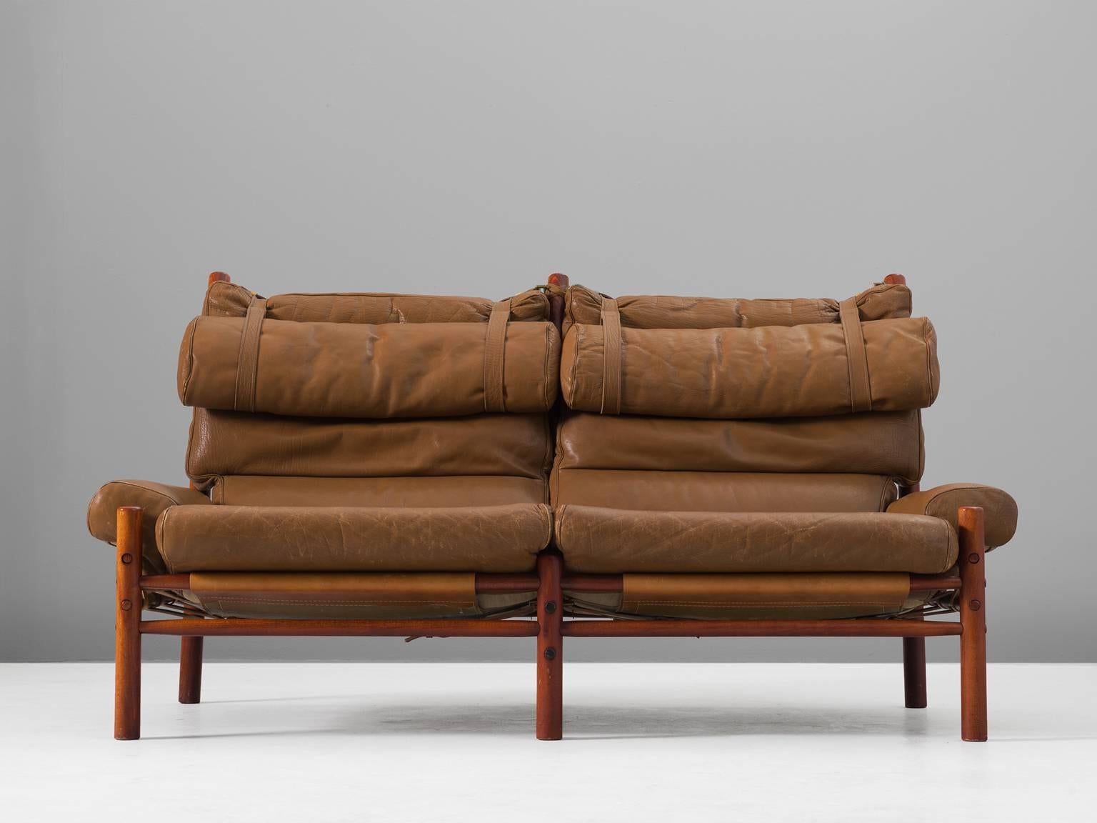 Sofa, leather with stained beech, 1965.

Inca sofa by Arne Norell. Really beautiful thick buffalo leather with some minor signs of wear. Overall, the settee has a beautiful patina on the leather. The frame is made from stained beech. Moreover, the