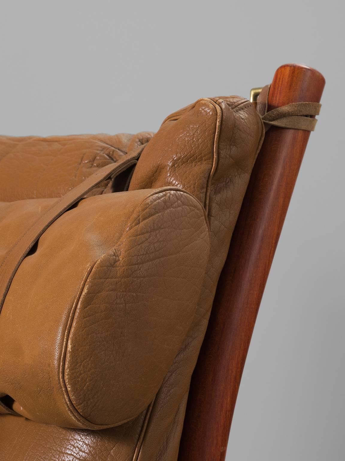 Cognac Buffalo Leather 'Inca' Sofa by Arne Norell 1