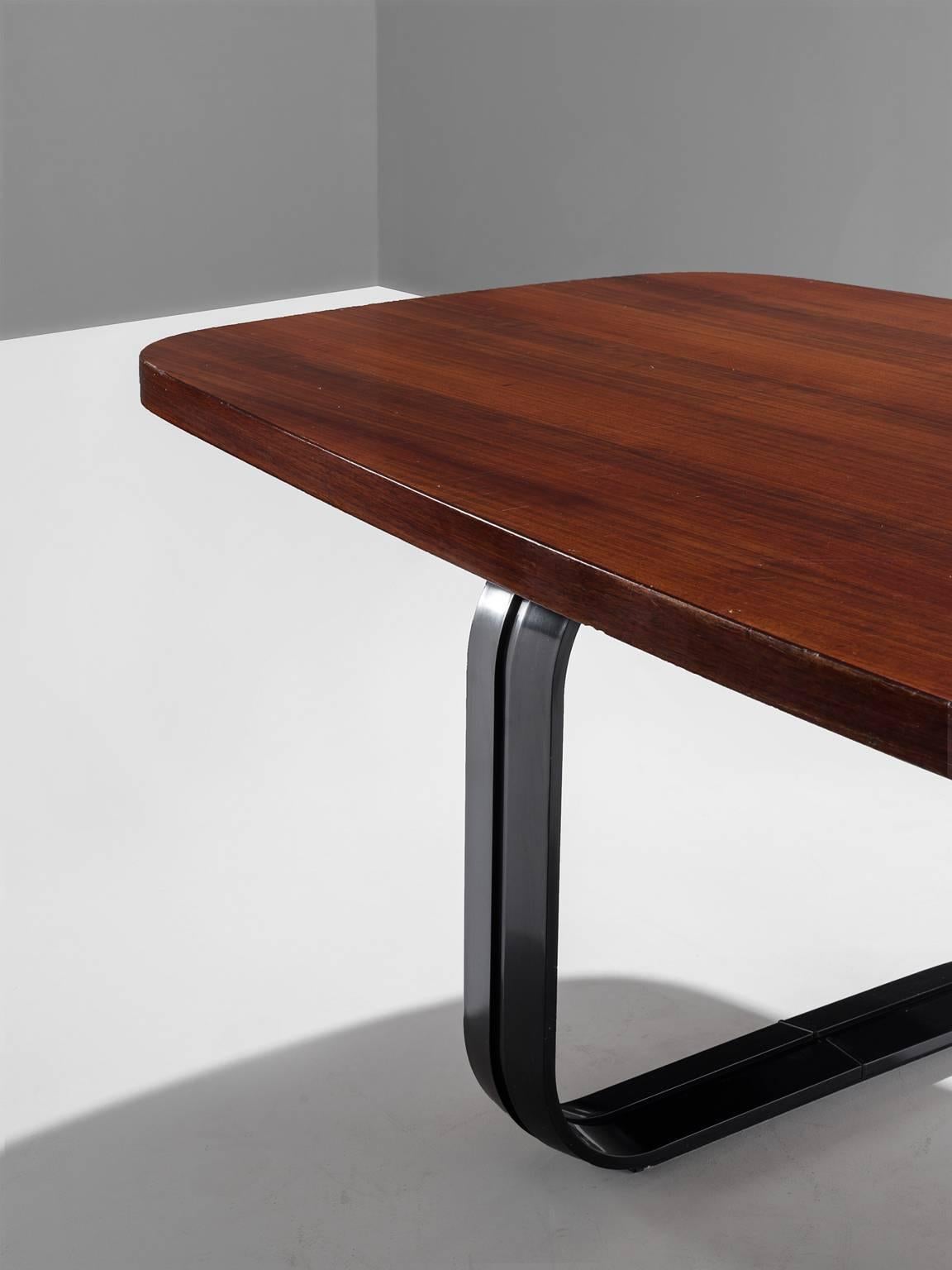 Mid-Century Modern MIM Roma Conference Table in Walnut, Italy, 1960s