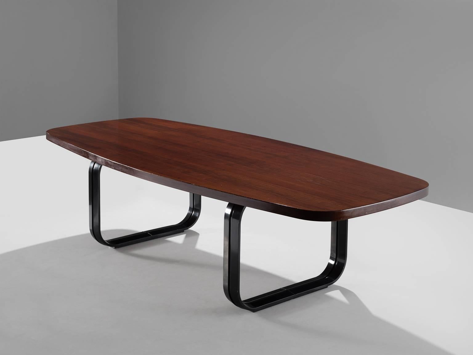 Italian MIM Roma Conference Table in Walnut, Italy, 1960s