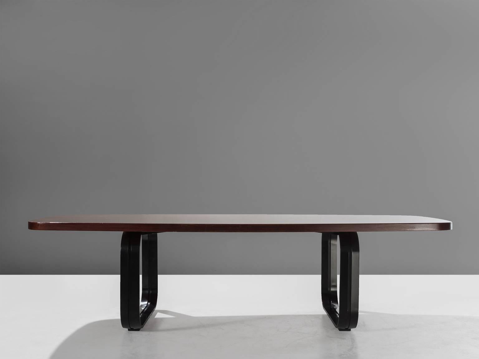 Mid-20th Century MIM Roma Conference Table in Walnut, Italy, 1960s