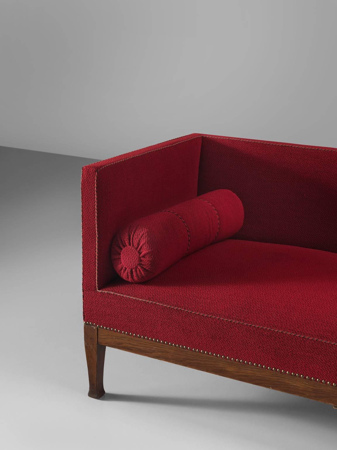 Mid-20th Century Early Swedish 'Grace' Chaise Longue in Deep Red